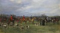 Encuentro de los Quorn Hounds en Kirby Gate Heywood Hardy montando a caballo